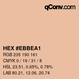 Color code: HEX #EBBEA1 | qconv.com