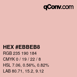 Color code: HEX #EBBEB8 | qconv.com