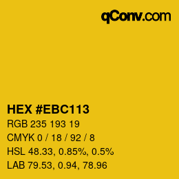 Color code: HEX #EBC113 | qconv.com