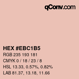 颜色代码: HEX #EBC1B5 | qconv.com
