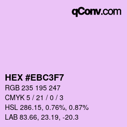 Color code: HEX #EBC3F7 | qconv.com