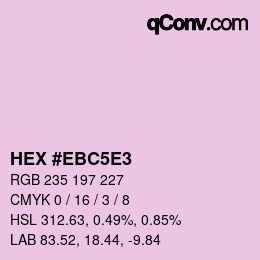 カラーコード: HEX #EBC5E3 | qconv.com
