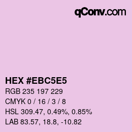 カラーコード: HEX #EBC5E5 | qconv.com