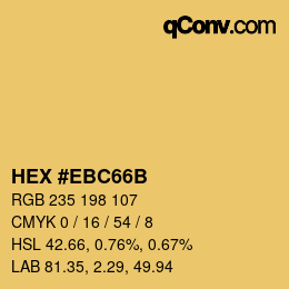 Farbcode: HEX #EBC66B | qconv.com