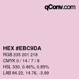 Code couleur: HEX #EBC9DA | qconv.com