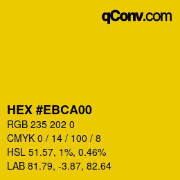 Color code: HEX #EBCA00 | qconv.com