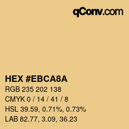 Color code: HEX #EBCA8A | qconv.com