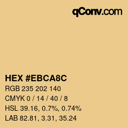 Color code: HEX #EBCA8C | qconv.com