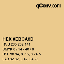 Color code: HEX #EBCA8D | qconv.com