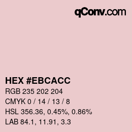 颜色代码: HEX #EBCACC | qconv.com