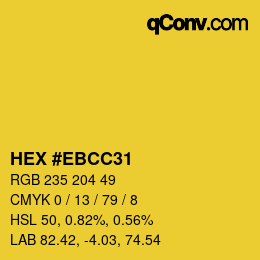 Color code: HEX #EBCC31 | qconv.com