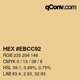 Color code: HEX #EBCC92 | qconv.com