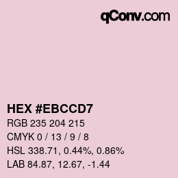 カラーコード: HEX #EBCCD7 | qconv.com