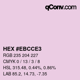 Farbcode: HEX #EBCCE3 | qconv.com