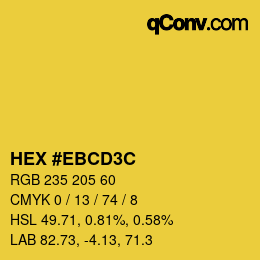 Color code: HEX #EBCD3C | qconv.com