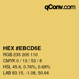 Color code: HEX #EBCD6E | qconv.com