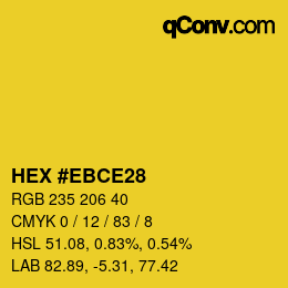 Color code: HEX #EBCE28 | qconv.com