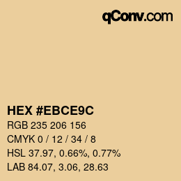 Color code: HEX #EBCE9C | qconv.com