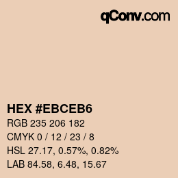 カラーコード: HEX #EBCEB6 | qconv.com