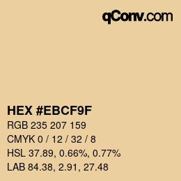 Código de color: HEX #EBCF9F | qconv.com