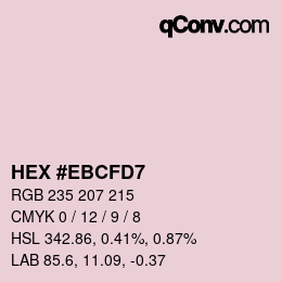 Color code: HEX #EBCFD7 | qconv.com