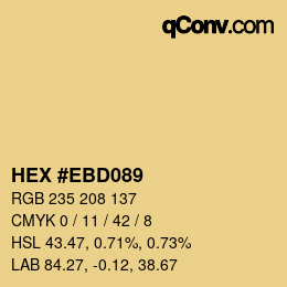 Color code: HEX #EBD089 | qconv.com