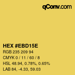 カラーコード: HEX #EBD15E | qconv.com