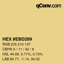 Color code: HEX #EBD289 | qconv.com