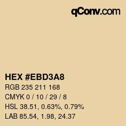 颜色代码: HEX #EBD3A8 | qconv.com
