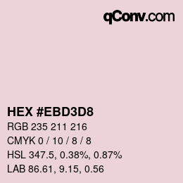 Farbcode: HEX #EBD3D8 | qconv.com