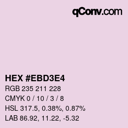 Color code: HEX #EBD3E4 | qconv.com