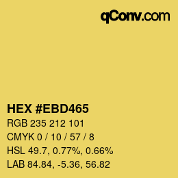 Farbcode: HEX #EBD465 | qconv.com