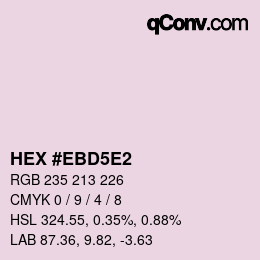Farbcode: HEX #EBD5E2 | qconv.com