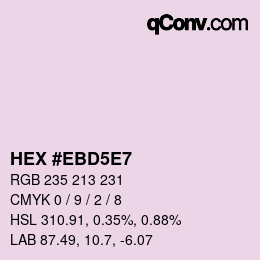 Color code: HEX #EBD5E7 | qconv.com