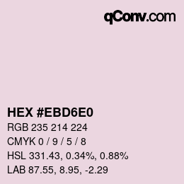 Color code: HEX #EBD6E0 | qconv.com