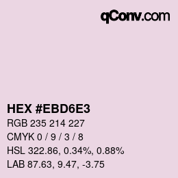 カラーコード: HEX #EBD6E3 | qconv.com