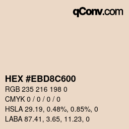 Color code: HEX #EBD8C600 | qconv.com