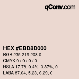 Code couleur: HEX #EBD8D000 | qconv.com