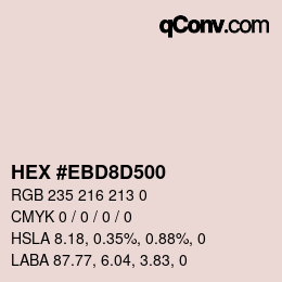 Farbcode: HEX #EBD8D500 | qconv.com
