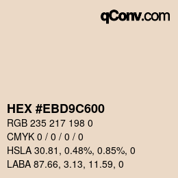Color code: HEX #EBD9C600 | qconv.com
