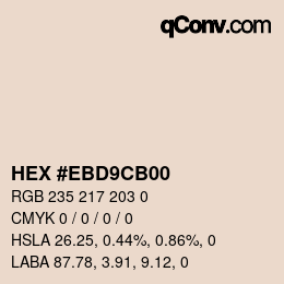 Color code: HEX #EBD9CB00 | qconv.com