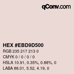 Color code: HEX #EBD9D500 | qconv.com