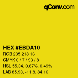 Color code: HEX #EBDA10 | qconv.com