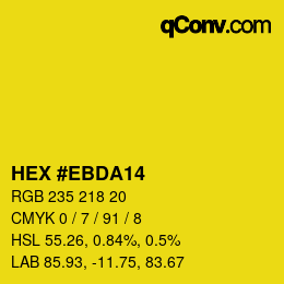 カラーコード: HEX #EBDA14 | qconv.com