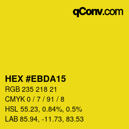 Color code: HEX #EBDA15 | qconv.com