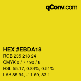 Color code: HEX #EBDA18 | qconv.com - big