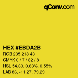 カラーコード: HEX #EBDA2B | qconv.com