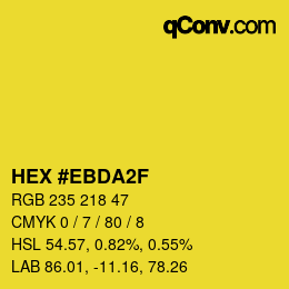 カラーコード: HEX #EBDA2F | qconv.com
