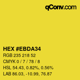 Color code: HEX #EBDA34 | qconv.com