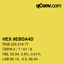 カラーコード: HEX #EBDA4D | qconv.com
